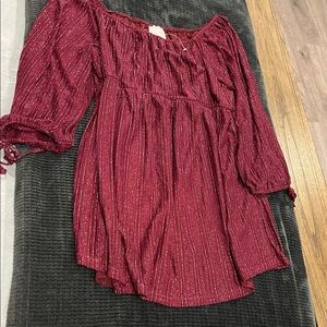 Siren Lily Maroon Off-Shoulder Blouse